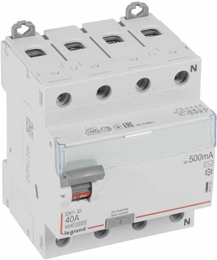 Legrand WYŁĄCZNIK RÓŻNICOWOPRĄDOWY P 304 4P 40A 500MA TYP AC SERII DX3, 411733