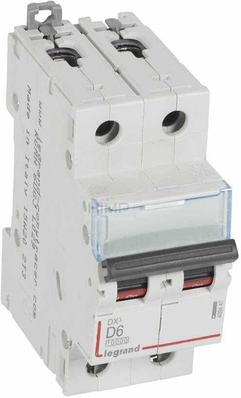 Legrand WYŁĄCZNIK NADPRĄDOWY S 312 2P D 6A 10000A SERII DX3 409447
