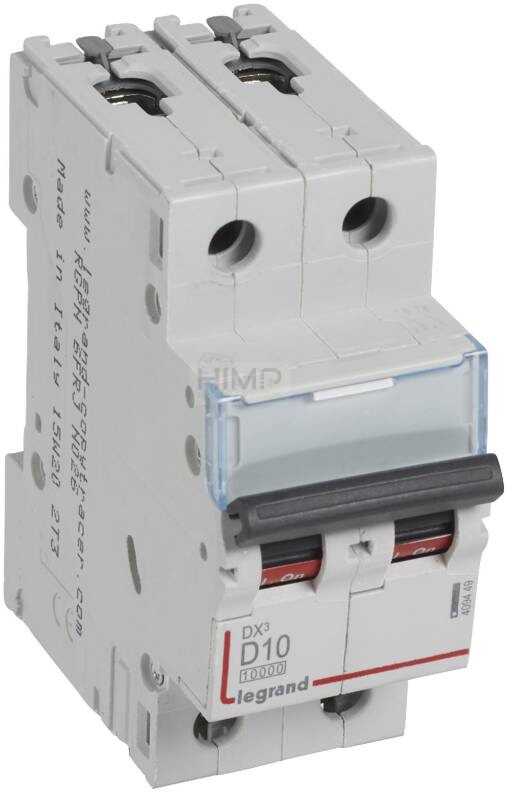 Legrand WYŁĄCZNIK NADPRĄDOWY S 312 2P D 10A 10000A SERII DX3 409449