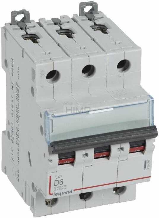 Legrand WYŁĄCZNIK NADPRĄDOWY S 313 3P D 6A 10000A SERII DX3 409495