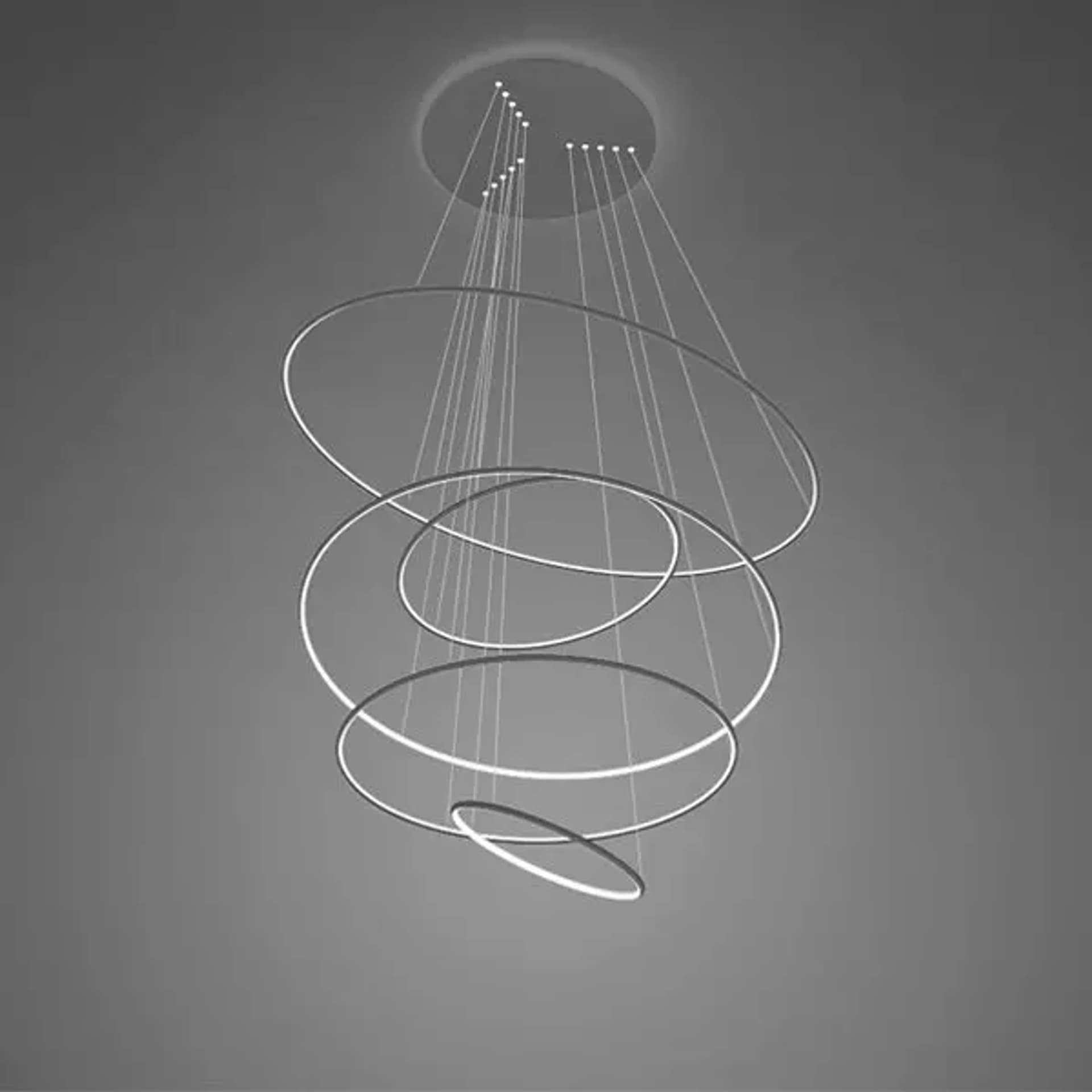 Lampa wisząca Ledowe okręgi No.5 Φ150 cm 4k czarna ściemnialna Altavola Design (Barwa światła barwa dzienna, Kierunek padania światła do wewnątrz, Kolor Czarny, Możliwość ściemniania tak)