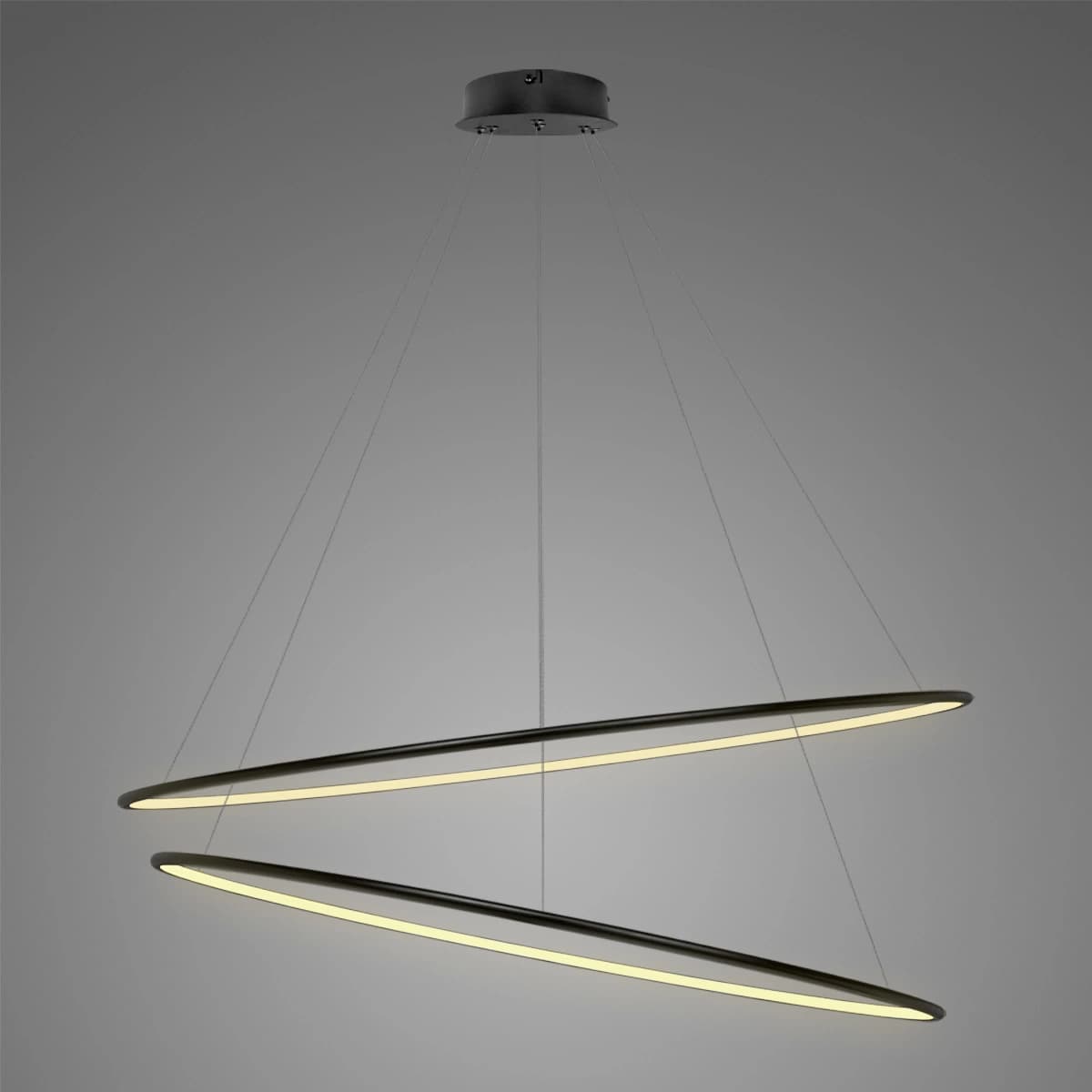 Lampa Ledowe Okręgi No. 2 Φ120 cm in 3k czarna Altavola Design (Barwa światła delikatnie ciepła, Kierunek padania światła do wewnątrz, Kolor Czarny, Możliwość ściemniania nie)