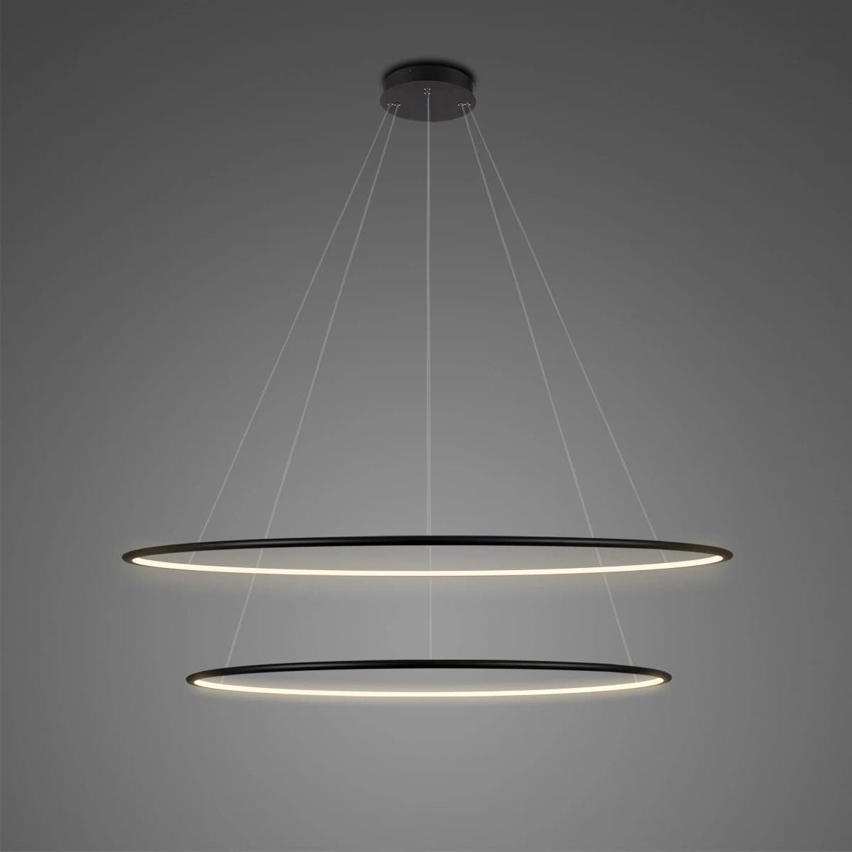 Lampa wisząca Ledowe Okręgi No. 2 Φ100 cm in 3k czarna  Altavola Design (Barwa światła delikatnie ciepła, Kierunek padania światła do wewnątrz, Kolor Czarny, Możliwość ściemniania nie)