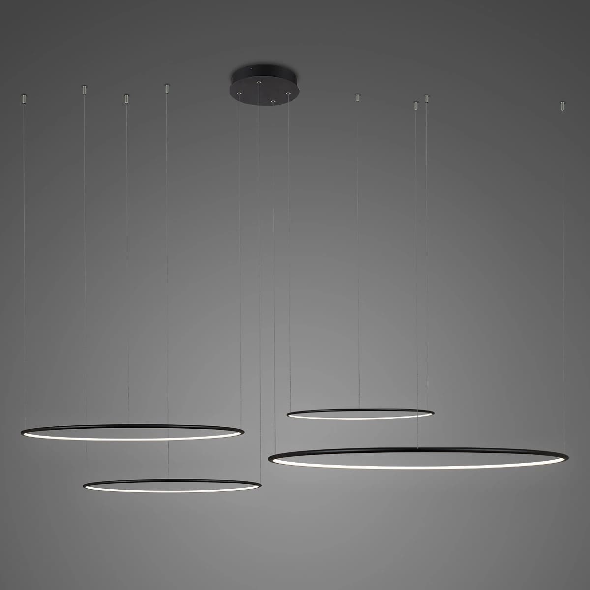 Lampa wisząca Ledowe Okręgi No.4 CO4  Φ100 cm in 4k 152W czarna  Altavola Design (Barwa światła barwa dzienna, Kolor Czarny, Możliwość ściemniania nie)