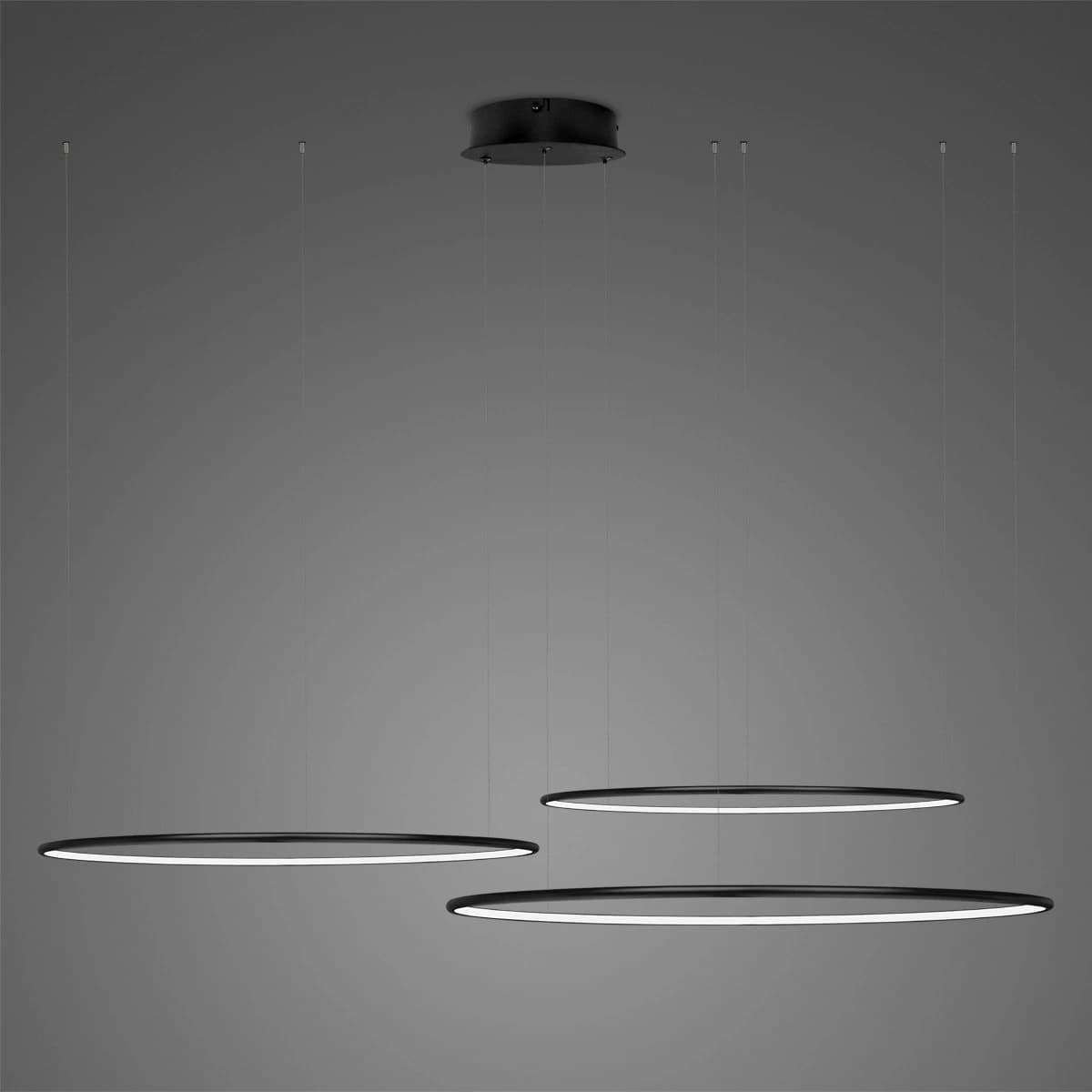 Lampa wisząca Ledowe Okręgi No.3  Φ80 cm in 4k 99W czarna ściemnialna  Altavola Design (Barwa światła barwa dzienna, Kolor Czarny, Możliwość ściemniania tak)