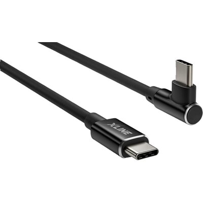 Kabel USB Typ-C - USB Typ-C kątowy XLINE 60W 1m