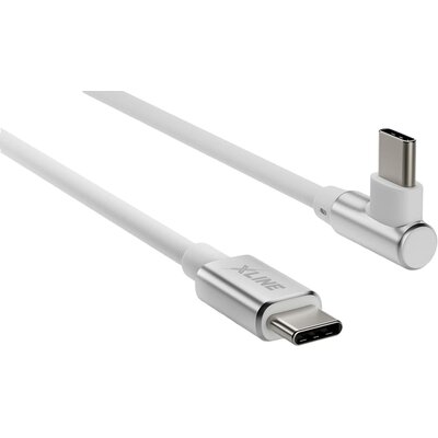 Kabel USB Typ-C - USB Typ-C kątowy XLINE 60W 1m