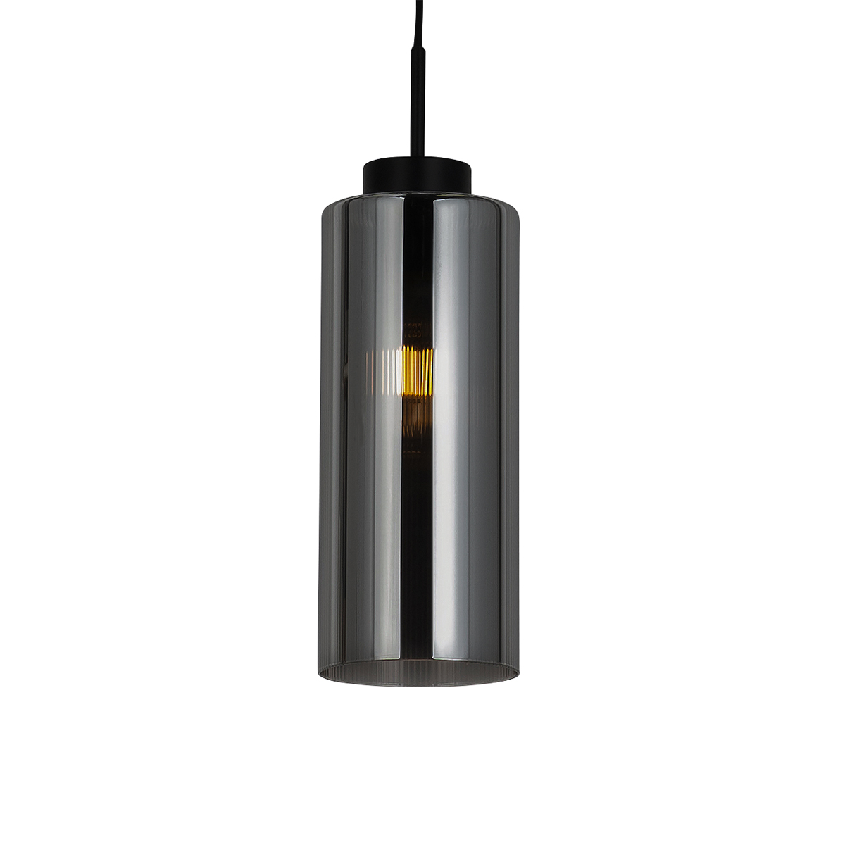 QAZQA Lampa wisząca Art Deco czarna z dymionym szkłem - Laura
