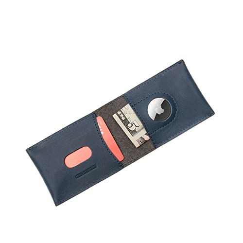 FIXED Smart Wallet na AirTag | skórzany portfel | ręcznie szyty w Czechach, niebieski, Mini