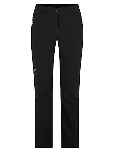 Ziener TALPA damskie spodnie funkcyjne outdoorowe/softshellowe, wiatroszczelne, oddychające, czarne, rozmiar 38