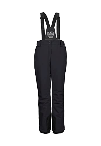 Killtec Damskie spodnie funkcyjne/spodnie narciarskie ze zdejmowanymi szelkami, ochrona krawędzi i pas śnieżny - KSW 249 WMN SKI PNTS, czarne, 50, 37559-000