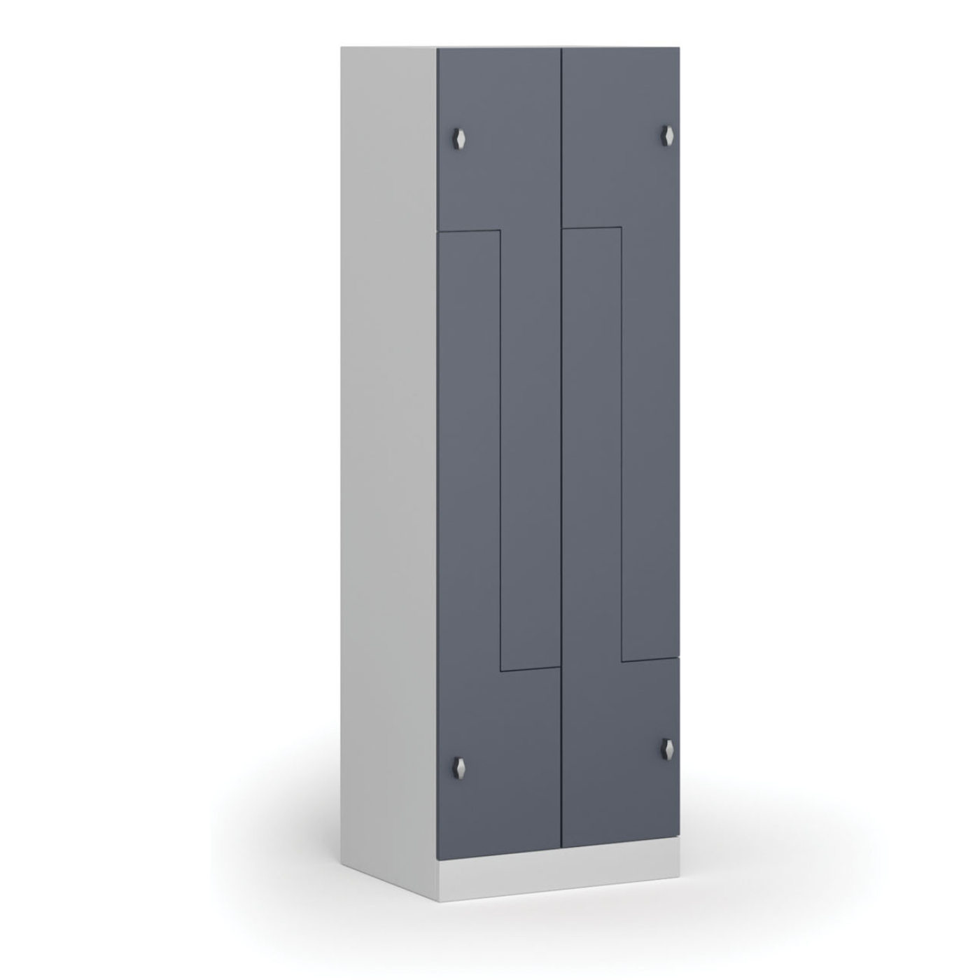 Szafka ubraniowa Z, 4 szafki, 1850 x 600 x 500 mm, zamek cylindryczny, drzwi ciemnoszare