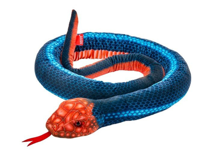 Beppe, Maskotka Wąż niebiesko-pomaarańczowy 180cm