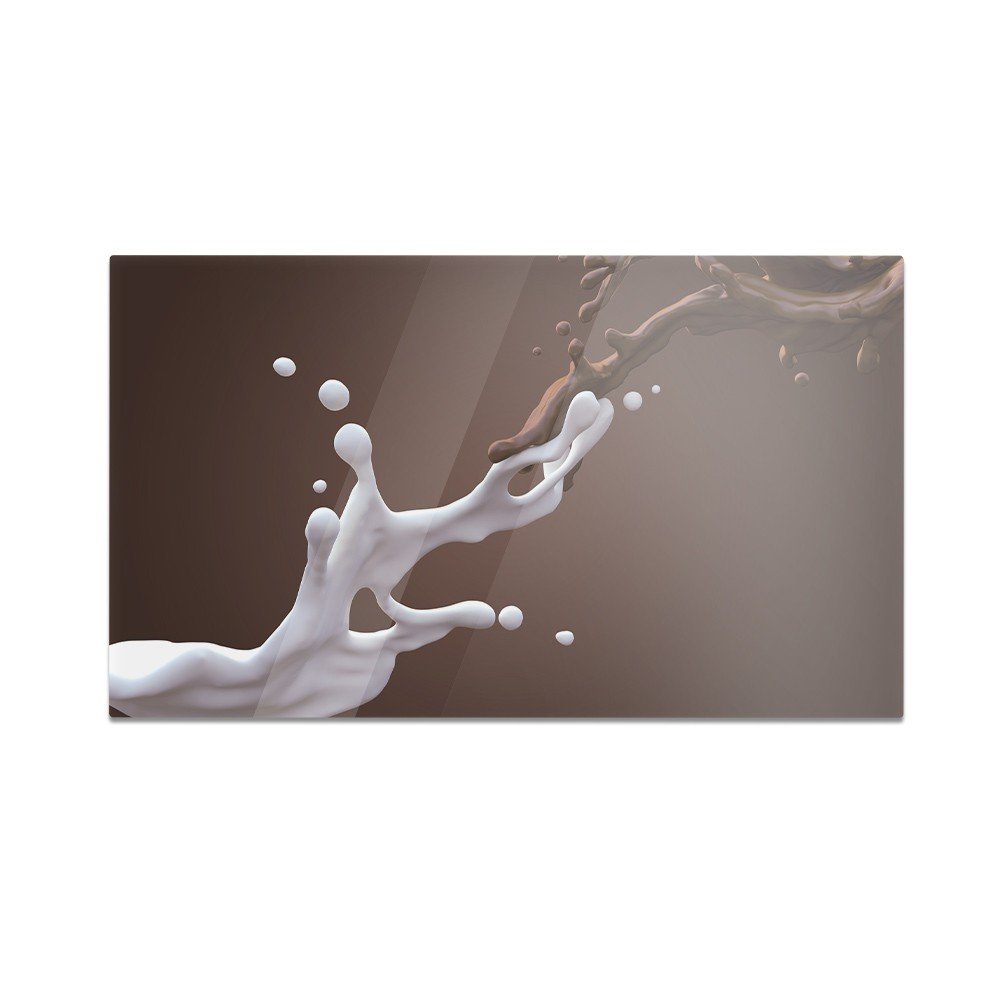 Szklana deska do krojenia HOMEPRINT Mleko, czekolada 60x52 cm