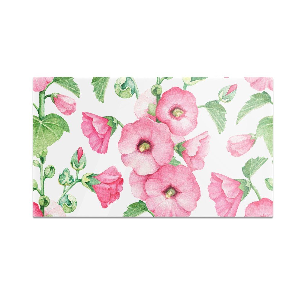 Szklana deska do krojenia HOMEPRINT Kwiaty malwy 60x52 cm