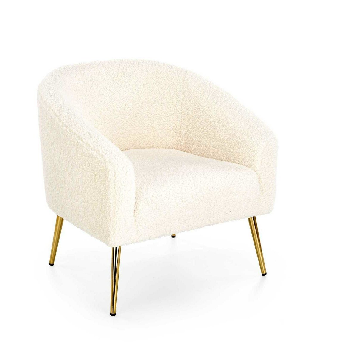 Fotel wypoczynkowy Eder kremowy/ złoty