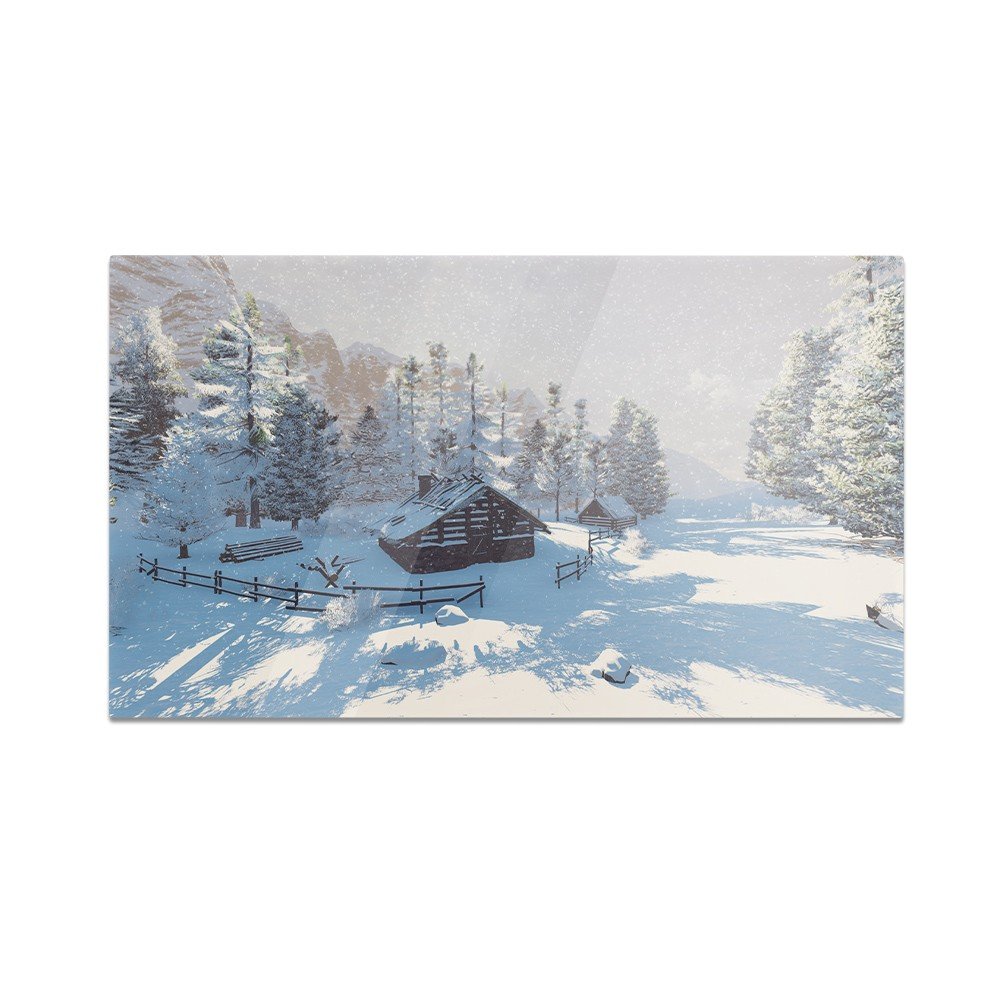 Szklana deska do krojenia HOMEPRINT Ośnieżona chatka 60x52 cm