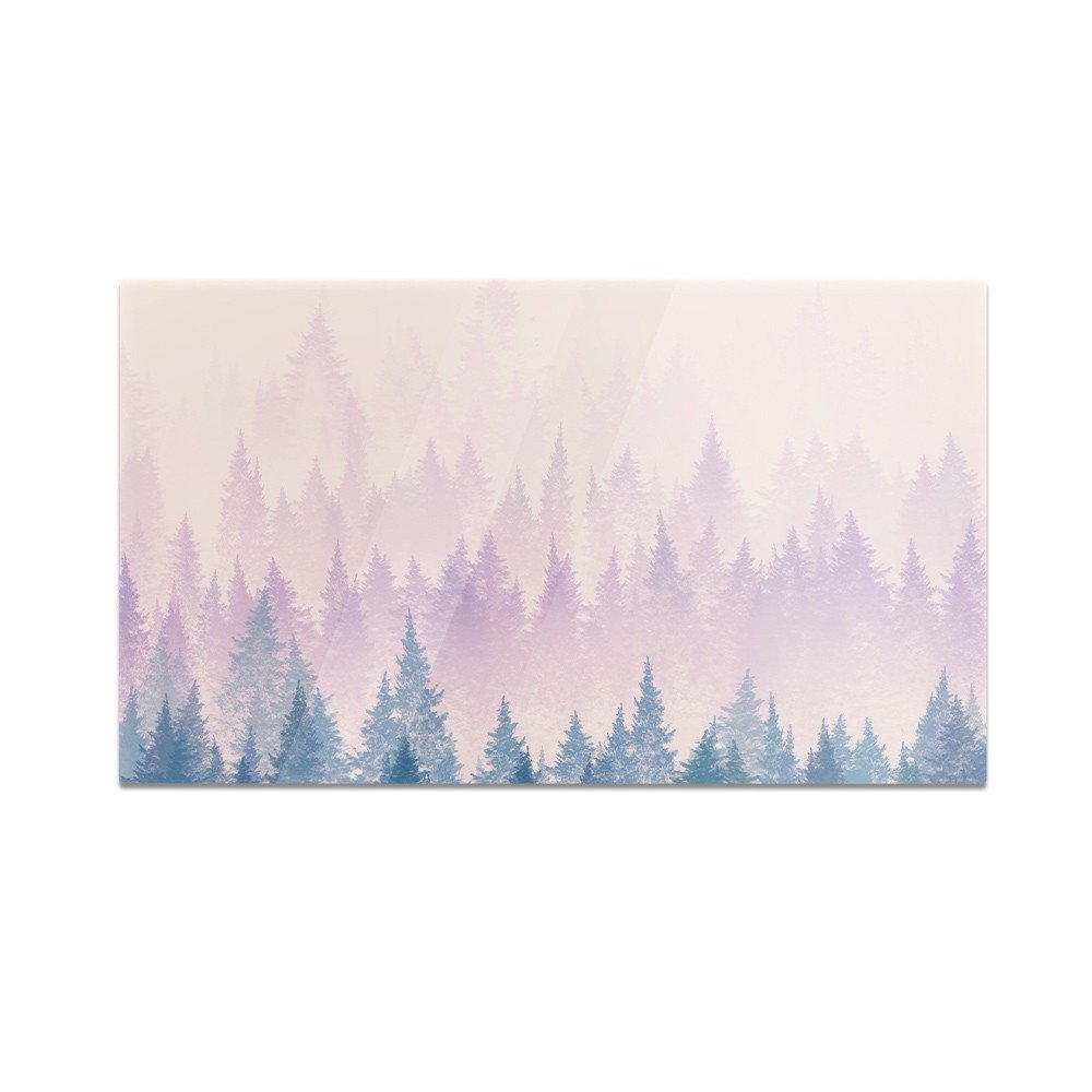Szklana deska do krojenia HOMEPRINT Las z różową mgłą 60x52 cm