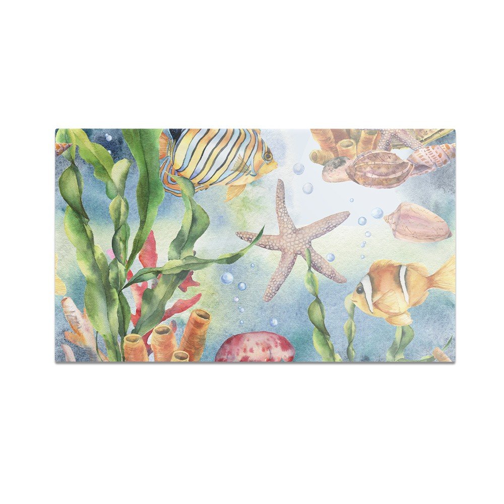 Szklana deska do krojenia HOMEPRINT Podwodne zwierzęta 60x52 cm