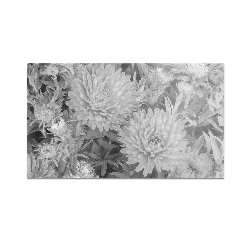 Szklana deska do krojenia HOMEPRINT Czarno-białe kwiaty 60x52 cm
