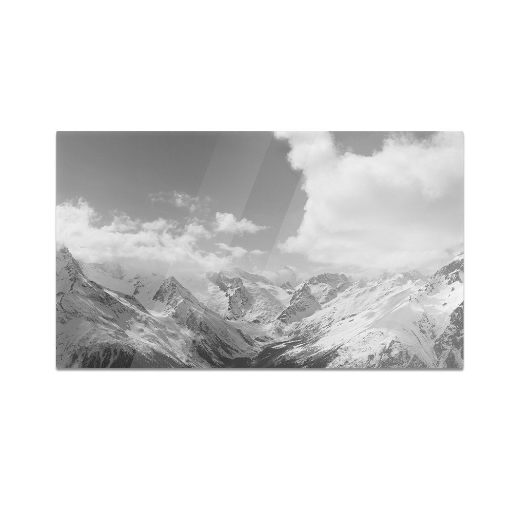Szklana deska do krojenia HOMEPRINT Czarno-białe szczyty górskie 60x52 cm