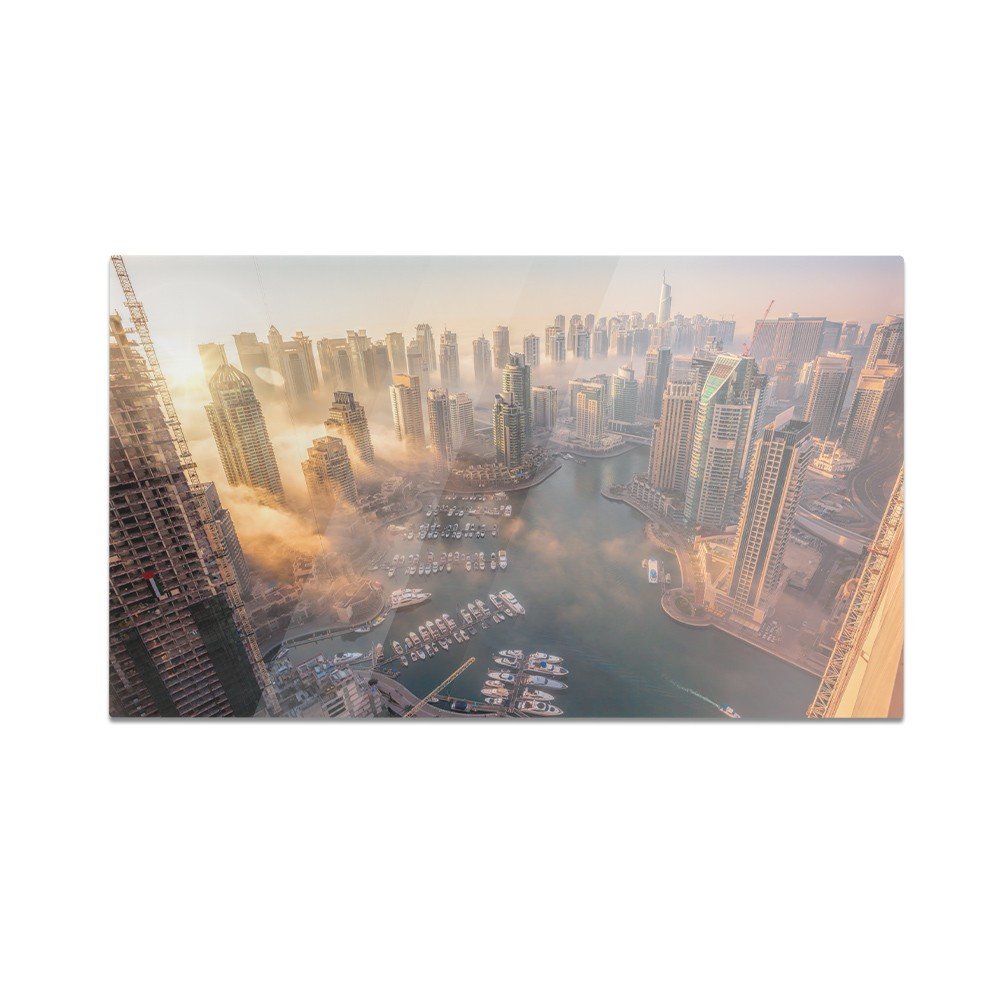 Szklana deska do krojenia HOMEPRINT Widok z góry na Dubaj 60x52 cm