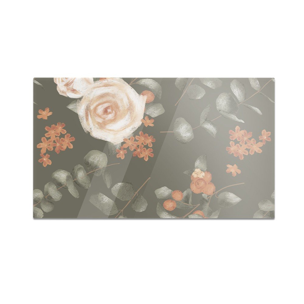 Szklana deska do krojenia HOMEPRINT Delikatny wzór roślinny 60x52 cm