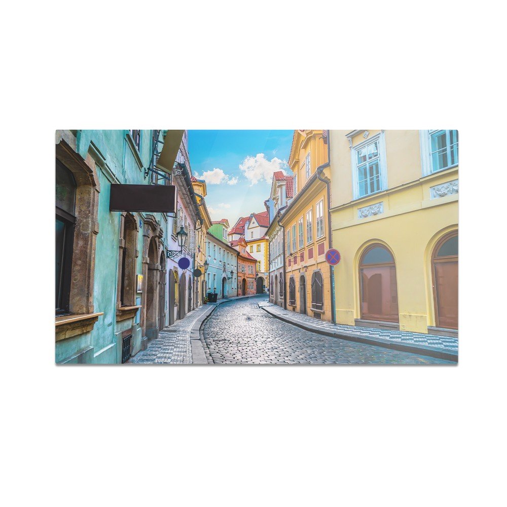 Szklana deska do krojenia HOMEPRINT Stara ulica w Pradze 60x52 cm