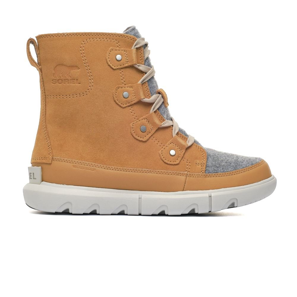 Sorel EXPLORER NEXT JOAN WP FE, brązowe skórzane śniegowce damskie 2068791253 37