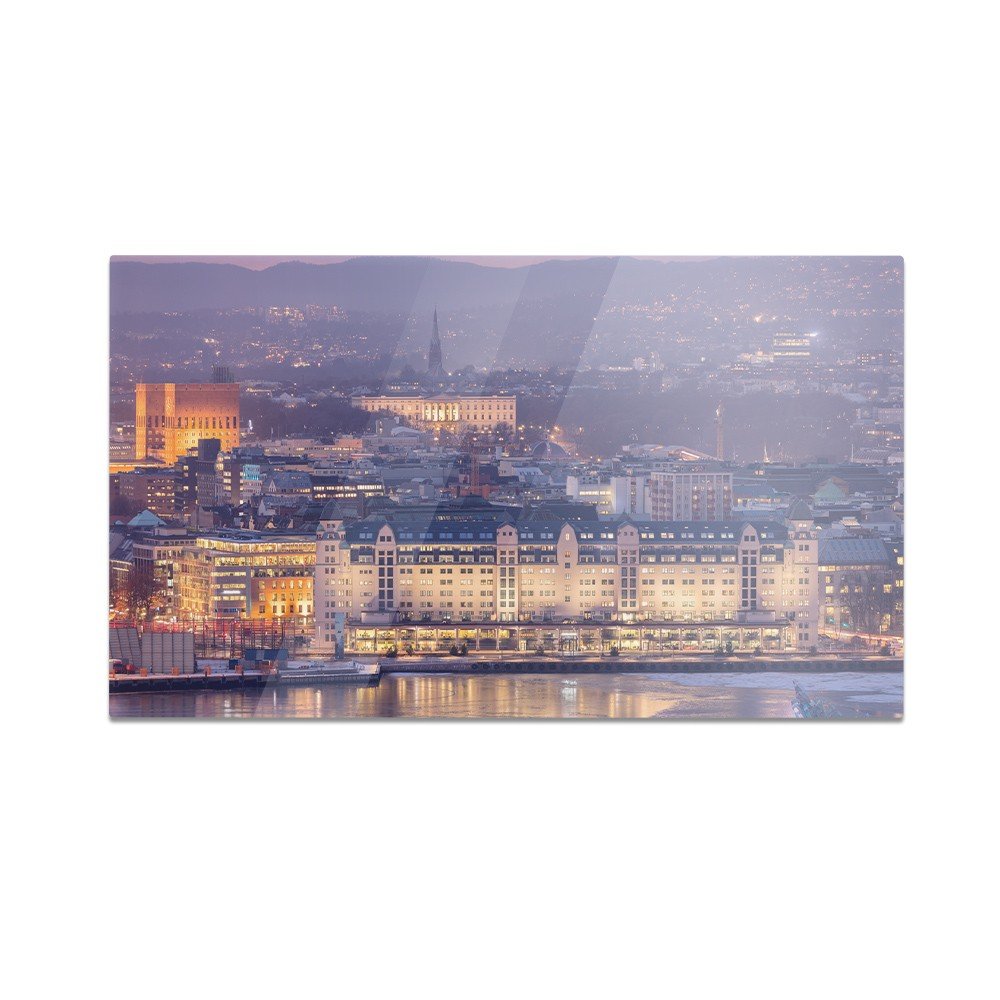 Szklana deska do krojenia HOMEPRINT Panorama Oslo, Norwegia 60x52 cm