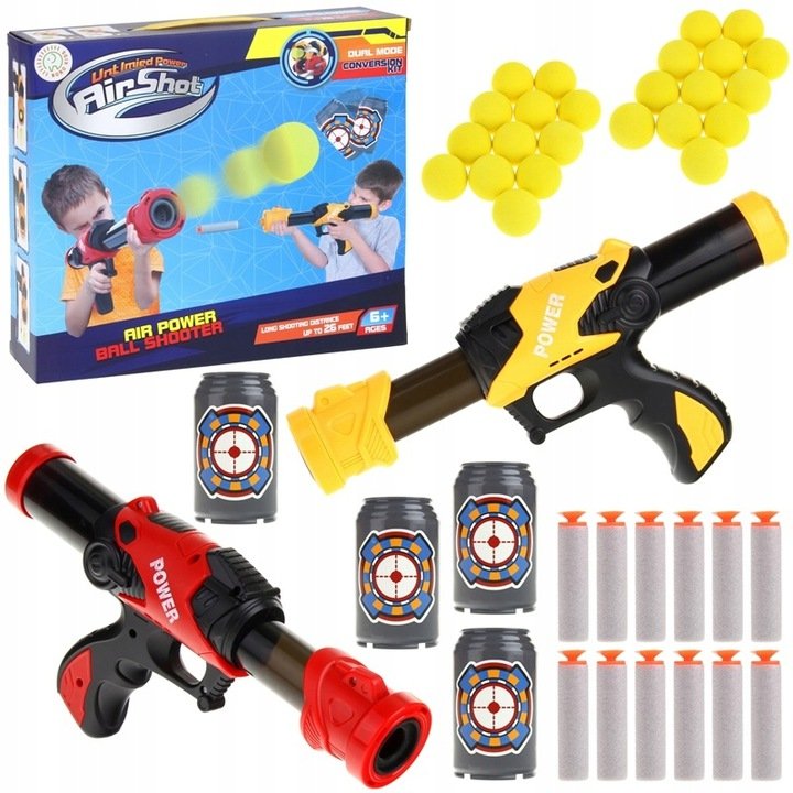 2 X Pistolet Wyrzutnia Na Miękkie Kulki Piankowe Zestaw