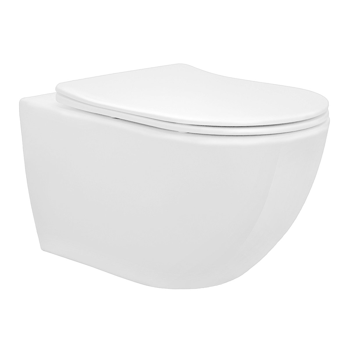 Randløst vegghengt WC med nano-belegg 52x36x34 cm hvit i keramikk ML-design