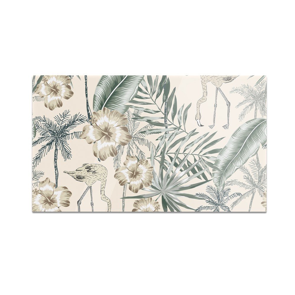 Szklana deska do krojenia HOMEPRINT Białe kwiaty hibiskusa 60x52 cm