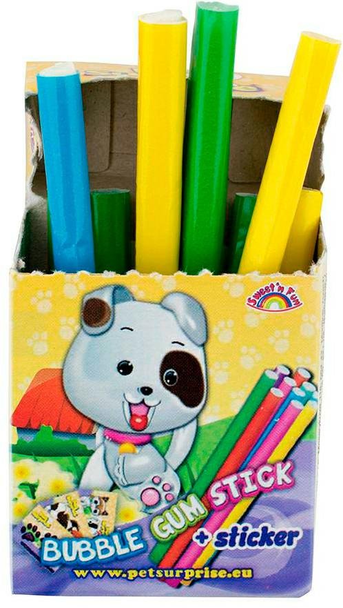 PET SURPRISE BUBBLE GUM STICKS 28G