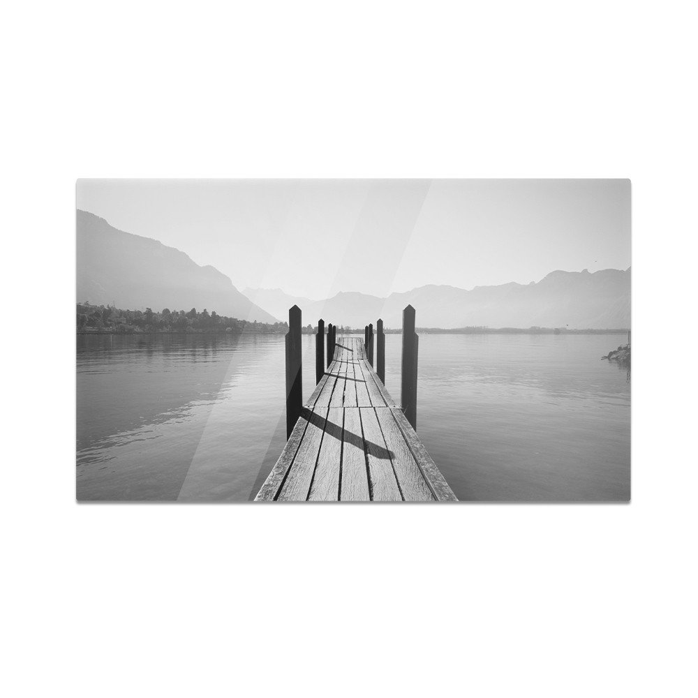Szklana deska do krojenia HOMEPRINT Czarno-biała kładka 60x52 cm