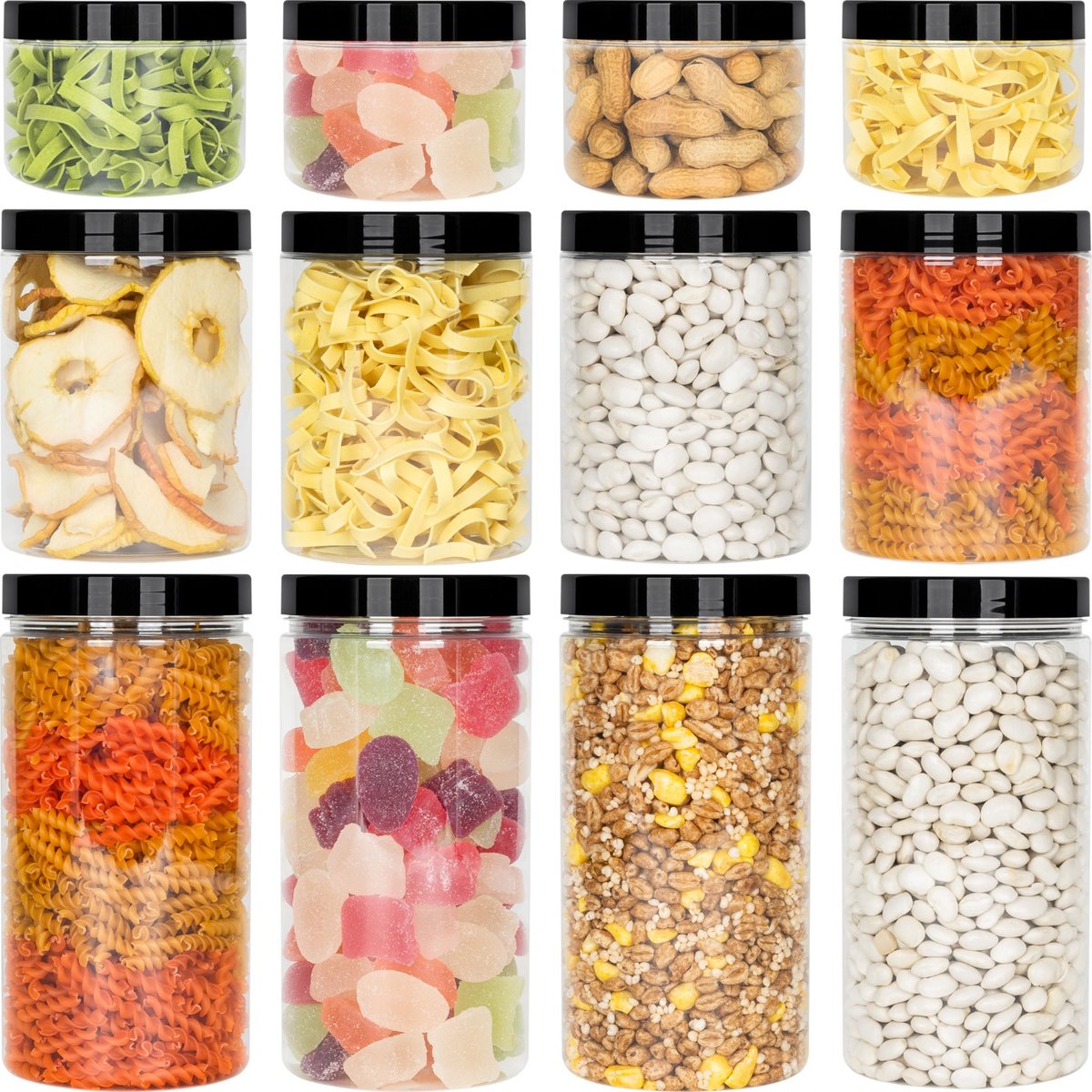 12X SŁOIK POJEMNIK NA ŻYWNOŚĆ PRODUKTY SYPKIE 0,5L 1L 1,5L KAMAJU PRODUKT POL