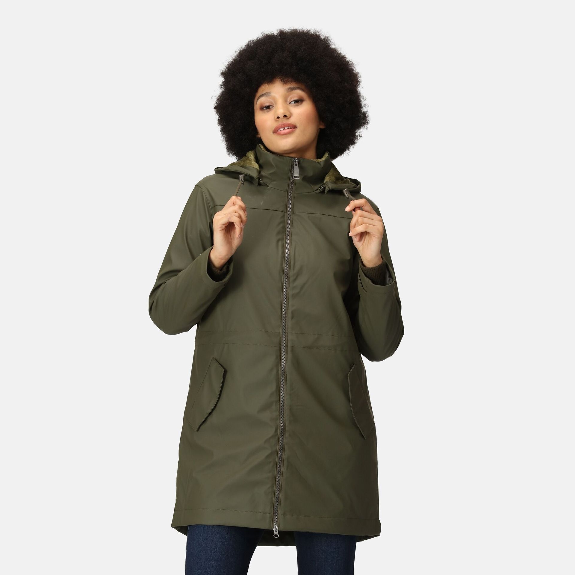 Regatta Damska Kurtka Parka z Kapturem Fantine Ciemne Khaki, Rozmiar: 38