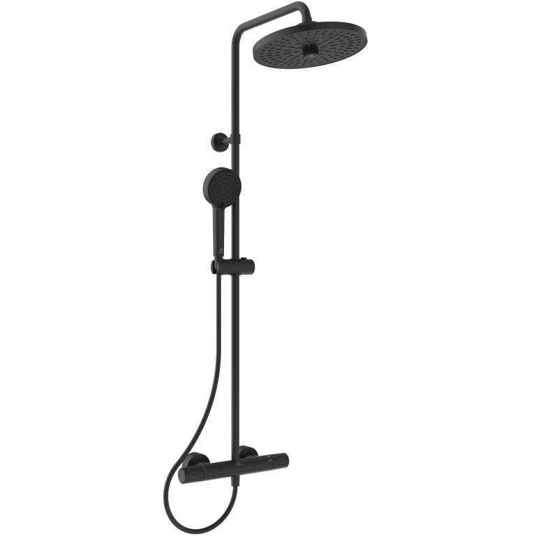 Ideal Standard CeraTherm T25+ Zestaw prysznicowy termostatyczny natynkowy z deszczownicą czarny mat A7210XG - odbiór osobisty: Kraków, Warszawa