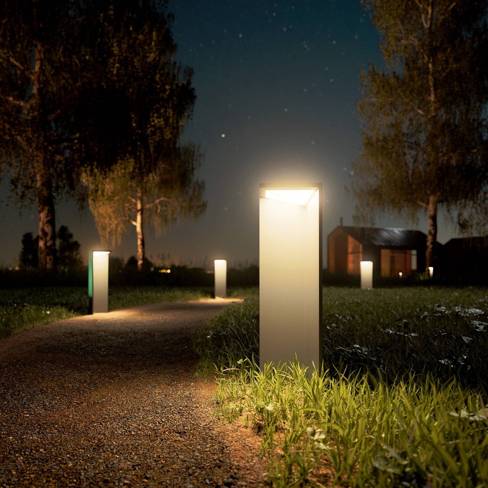 Sigor Lampa solarna LED Nusolar antracyt, wysokość 50cm