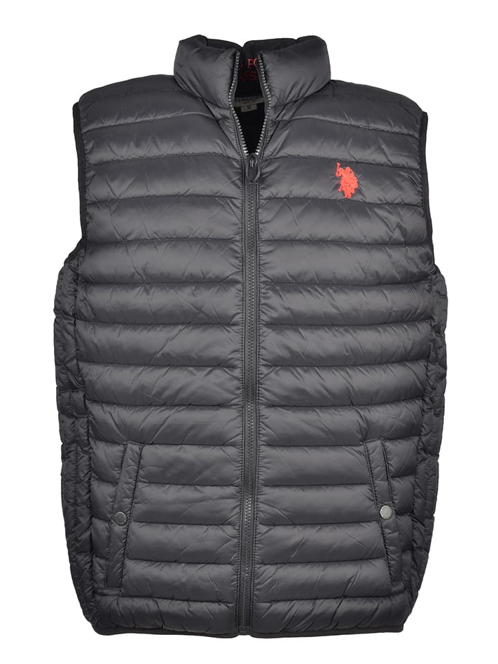 U.S. Polo Assn. Kamizelka pikowana w kolorze czarnym