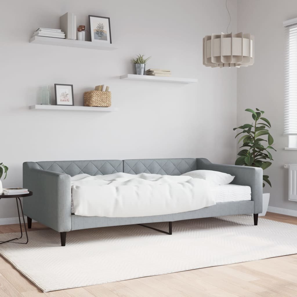 Sofa z materacem do spania, jasnoszara, 100x200 cm, tkanina Lumarko!