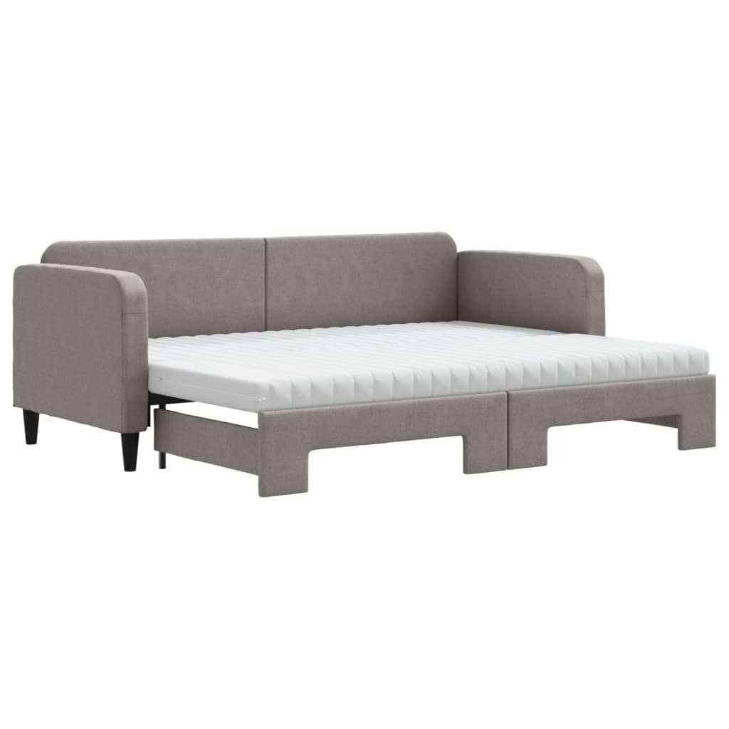 Sofa rozsuwana z materacami, kolor taupe, 80x200 cm, tkanina Lumarko!