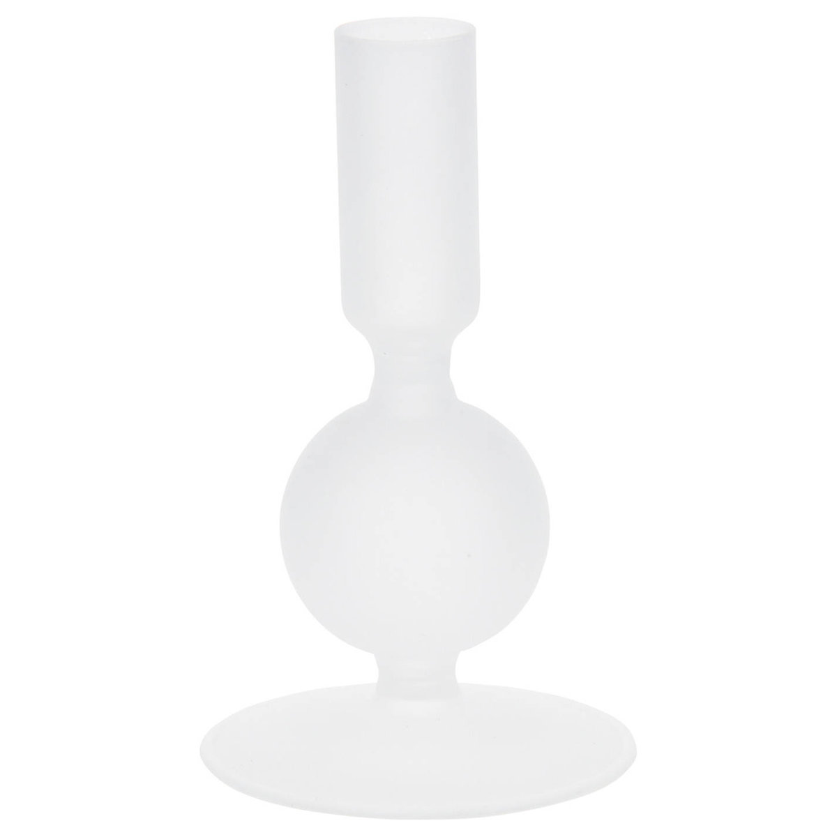 Szklany świecznik na nóżce, 14 cm