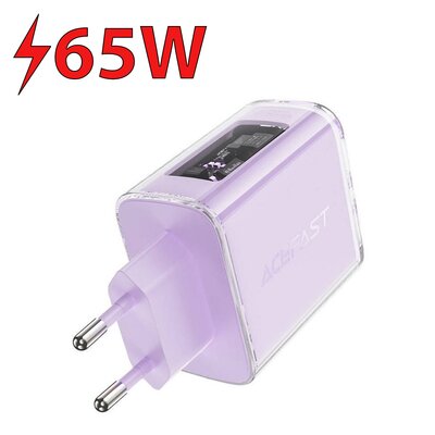 Ładowarka sieciowa Acefast A45, 2x USB-C, 1xUSB-A, 65W PD (fioletowa)