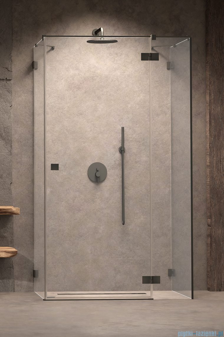 Radaway Essenza Pro Brushed GunMetal Kdj+S kabina 90x100x90cm prawa szczotkowany grafit 10097310-92-01R/10098080-01-01/10098090-01-01