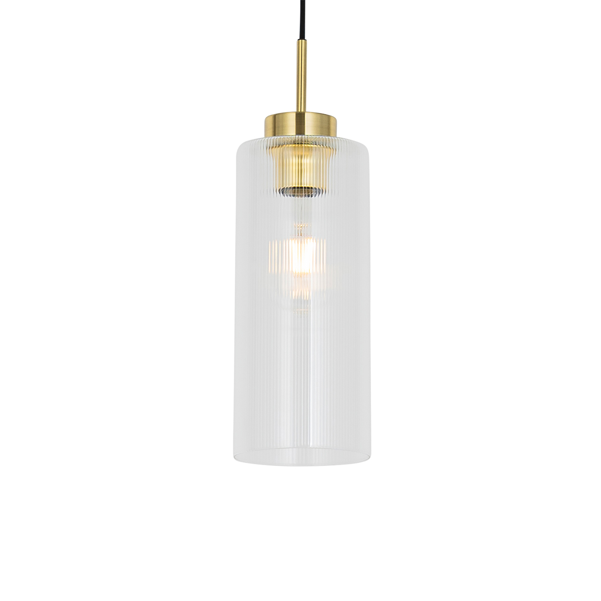 QAZQA Lampa wisząca Art Deco złota ze szkłem - Laura
