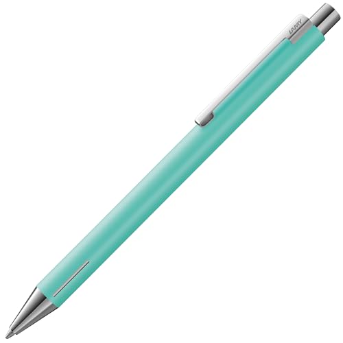 Lamy econ długopis 240 ze stali nierdzewnej w matowym i charakterystycznie zakrzywionym klipsie, w zestawie wkład o dużej pojemności M 16 czarny szerokość kreski M