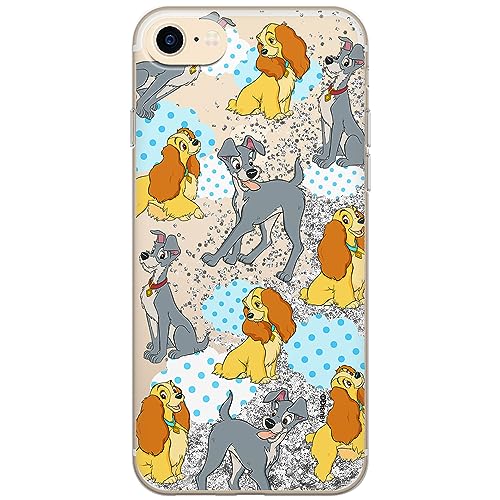 ERT GROUP etui na telefon Apple Iphone 7/8/ SE 2/ SE 3, case oryginalny i oficjalnie licencjonowany przez Disney, wzór Lady and the Tramp 004, optymalnie dopasowane, z efektem płynnego brokatu