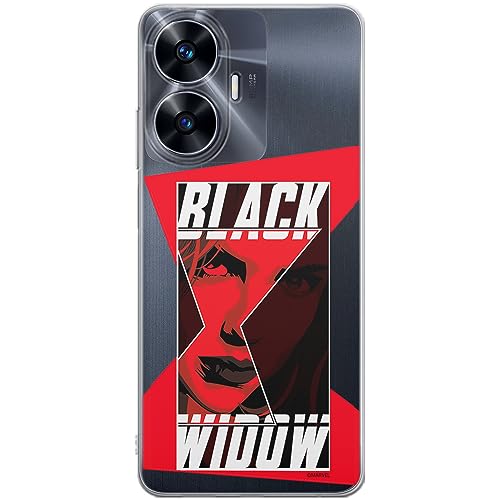 ERT GROUP etui na telefon Realme C55, case oryginalny i oficjalnie licencjonowany przez Marvel, wzór Black Widow 012, optymalnie dopasowane, plecki z TPU częściowo przeźroczyste