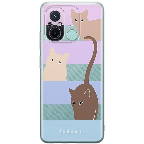 ERT GROUP etui na telefon Xiaomi REDMI 12C/ REDMI 11A, case oryginalny i oficjalnie licencjonowany przez Babaco, wzór Cats 014, optymalnie dopasowane, plecki z TPU częściowo przeźroczyste